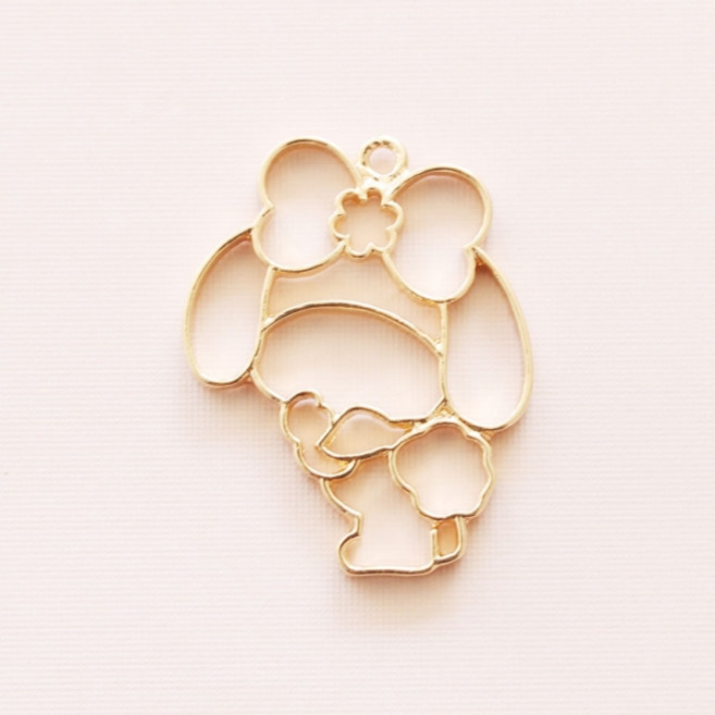 레진아트/프레임악세사리/복실강아지/리본, 1개