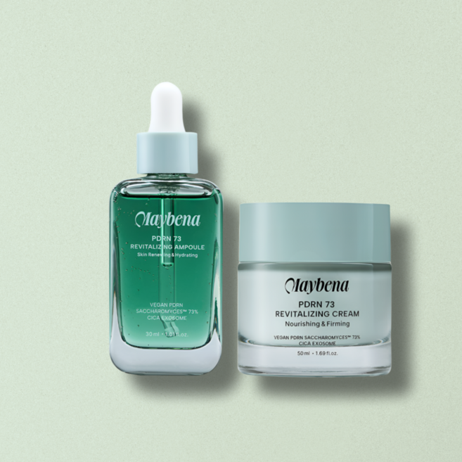 메이베나 PDRN73 리바이탈라이징 앰플 크림 2종 세트 탄력 광채 시카 엑소좀, 1세트