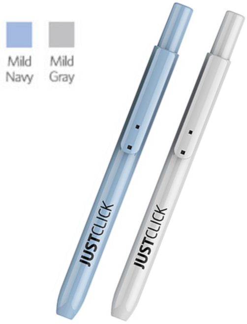 모리스 저스트클릭 형광펜S 마일드 노크식 형광펜, 1개, 연파랑+그레이
