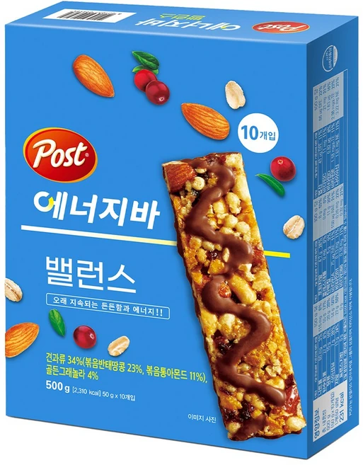 포스트 에너지바 밸런스 500g, 10개 - 쿠팡