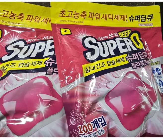 슈퍼딥큐 캡슐세제 플라워코튼 100개입 2개, 200개