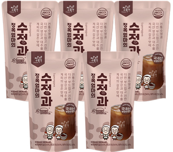 별천지하동 전통방식 진한 엄마의 수정과 300ml (판매인기제품), 5개