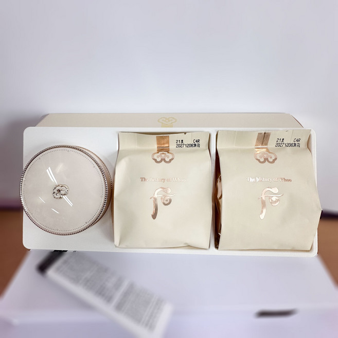 더후 공진향 미 럭셔리 골든 촉촉한 쿠션 팩트 21호 화장품세트, 1개