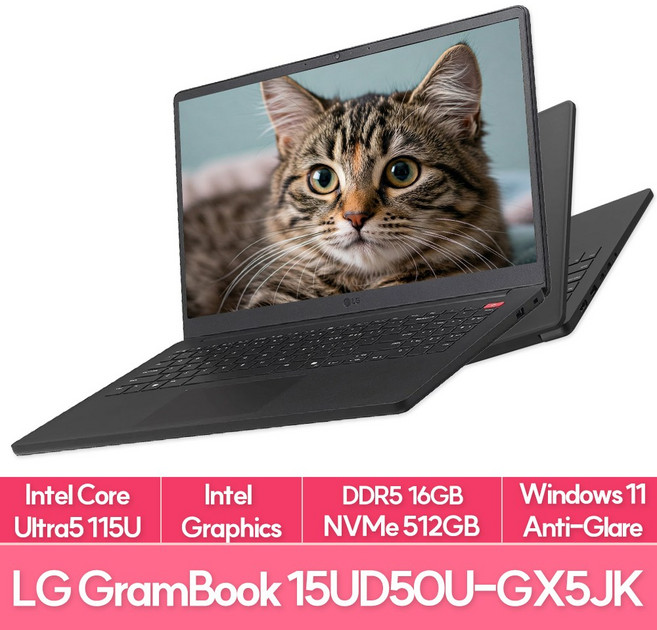 LG전자 그램북 15UD50U-GX5JK, WIN11 Home, 16GB, 512GB, 타이탄블랙