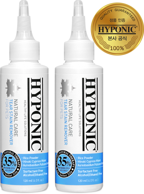 하이포닉 티어스테인 리무버 펫 눈물 세정제 120ml 2개입, 2개