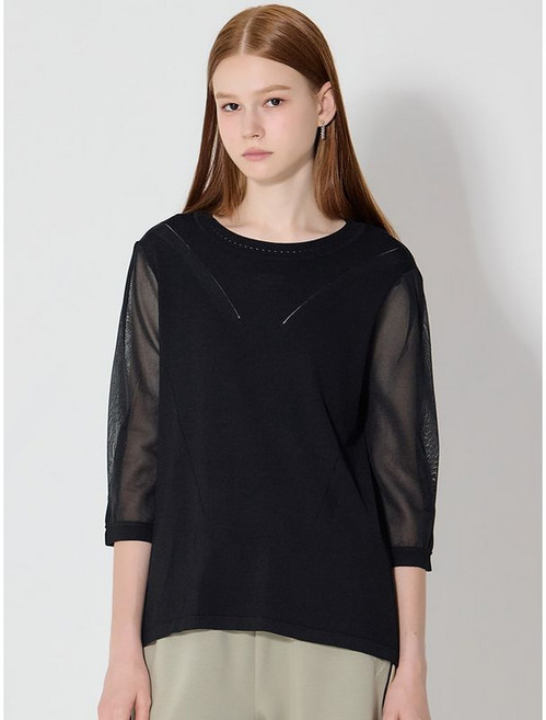 레노마레이디 오간자소매 니트풀오버 택가격 159000원