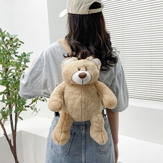 말랑마쥬 귀여운 플러피 베어 캐릭터 가방 곰돌이 놀이동산 소풍백팩