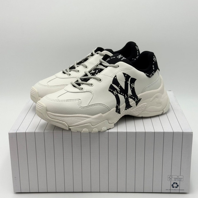 [백화점매장판] MLB 운동화 런닝화 빅볼청키 다이아 모노그램 뉴욕 양키스 화이트 블랙 3ASHCDM2N-50BKS