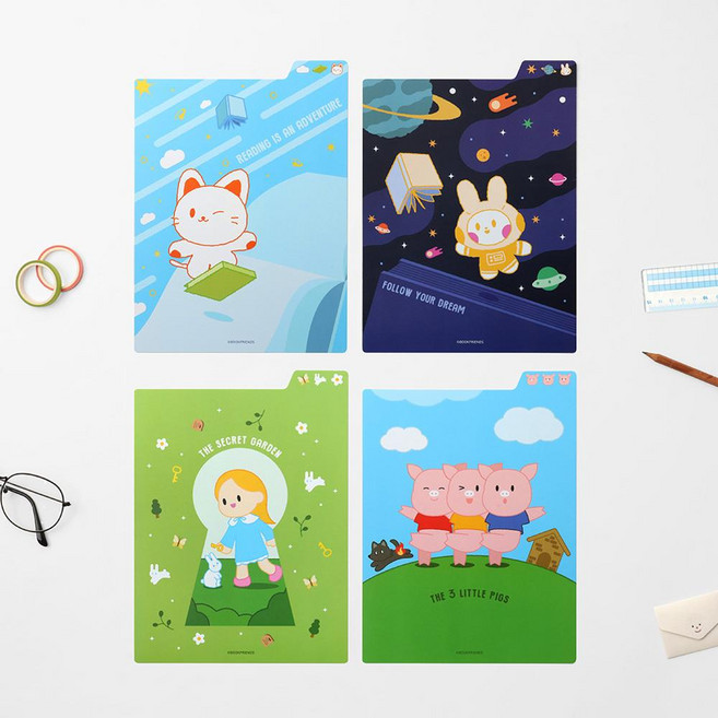 또박또박 인덱스 책받침, 아기돼지 삼형제, 아기돼지 삼형제