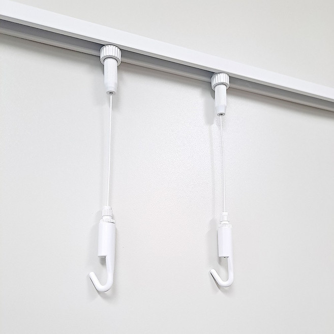 무타공 와이어 액자레일 액자걸이 화이트 세트, 1개, 액자레일1+액자걸이2