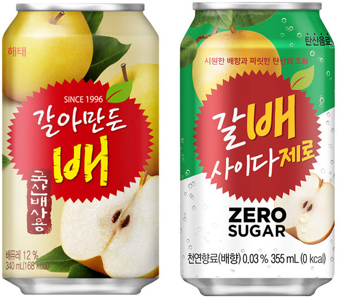갈아만든배 12캔+갈배사이다 제로12캔 24캔, 355ml, 1세트