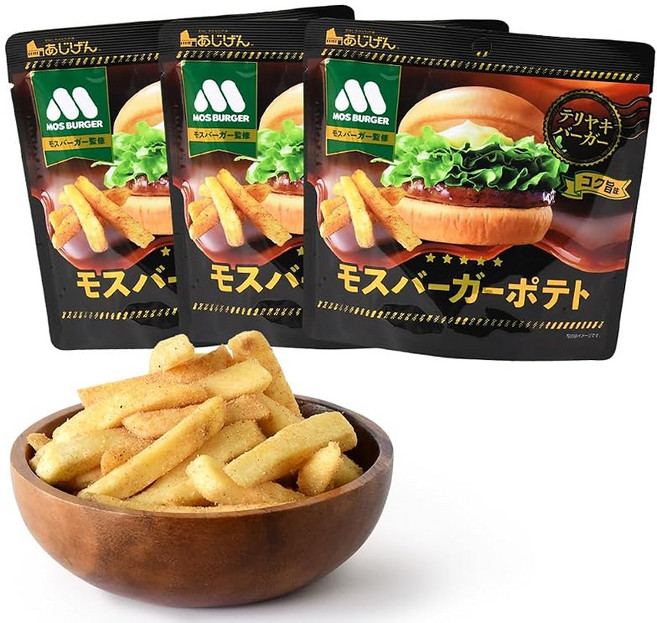 모스 버거 감자 데리야키 버거 감칠맛 50g×3봉 안주 집 마시는 간식 감자 스낵 포인트 소화 비상식 보존식 시도, 1g, 1개