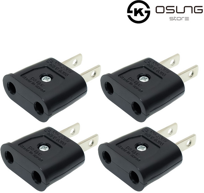 오성 국산 110v 돼지코 변환 어댑터 일자 플러그 해외 일본 미국 대만 괌 베트남 여행, 4개, 오성 변환어댑터110v