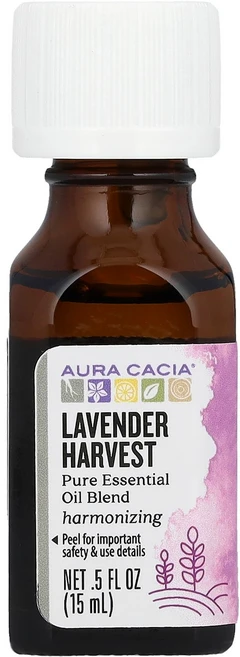 Aura Cacia 순수 에센셜 오일 혼합 라벤더 하비스트 15ml(0.5fl oz) Cacia (아우라 카시아), 1개, 15ml - 쿠팡
