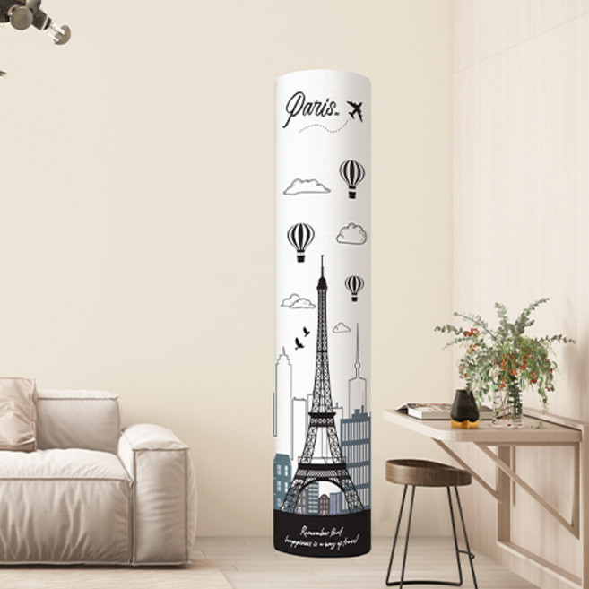 코팅블루 암막 유럽풍 스탠드 에어컨커버 원형 사각 LG 삼성 캐리어 위니아, 20.파리에펠탑