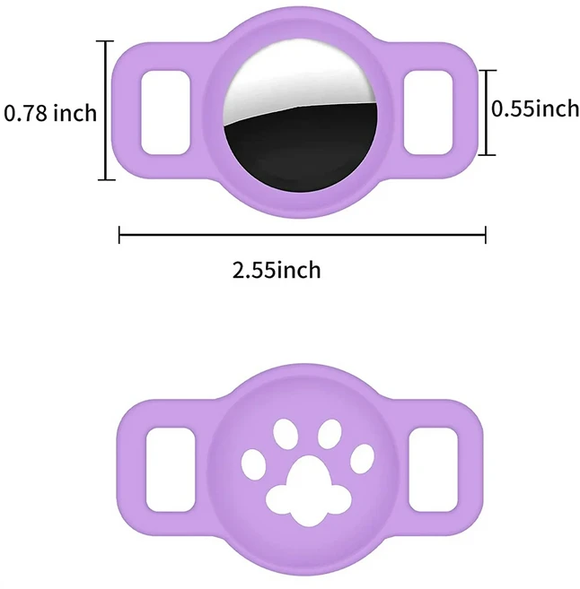 에어태그 고양이 칼라 거치대 소형 에어태그 고양이 칼라 거치대 실리콘 케이스 커버 고양이 개 애완동물, 30 Purple Case