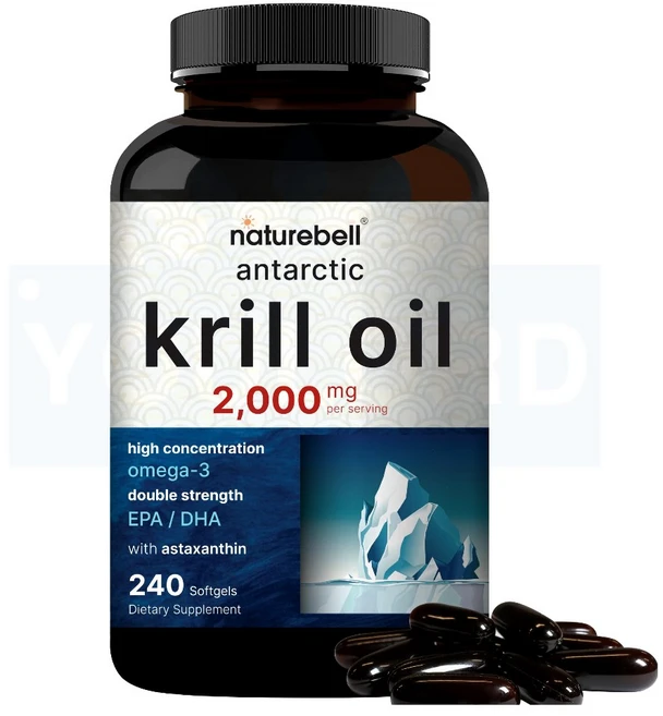 네이처벨 남극 크릴오일 2000mg EPA DHA 아스타잔틴 240정 유로드, 1개 - 쿠팡