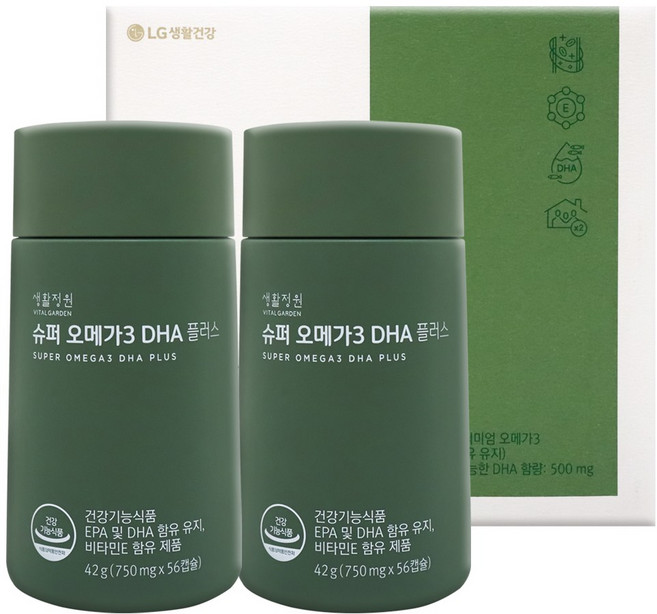 생활정원 슈퍼 오메가3 DHA 플러스 대용량 기획 세트, 1개, 112정