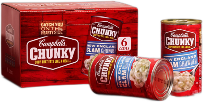 캠벨 청키 뉴잉글랜드 클램차우더 조개스프 통조림수프 코스트코, 505g, 6개