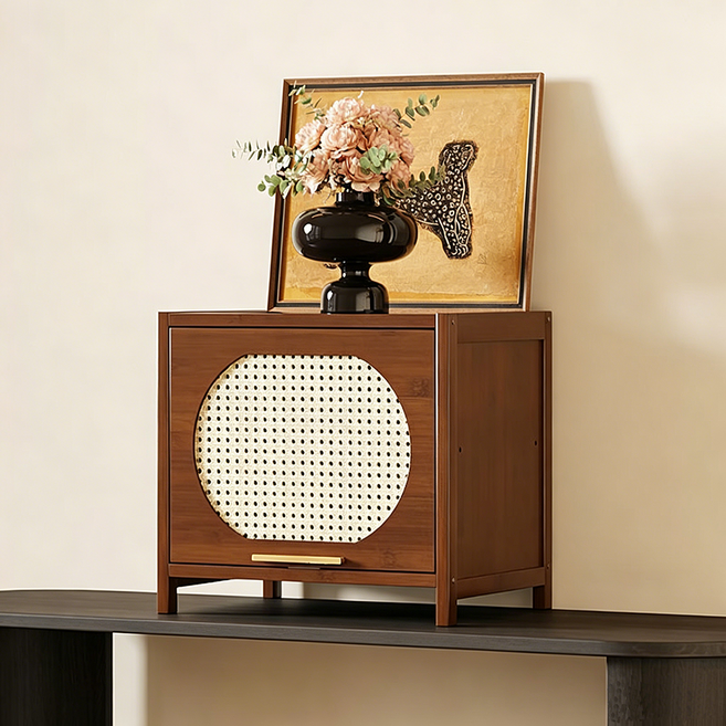 빈티지 감성 거실 수납장 다용도 장식장 선반 홈 인테리어 먼지차단 수납, A01