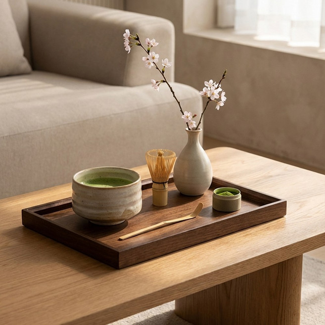 루메이크 사각 카페 쟁반 트레이, 1개, 우드