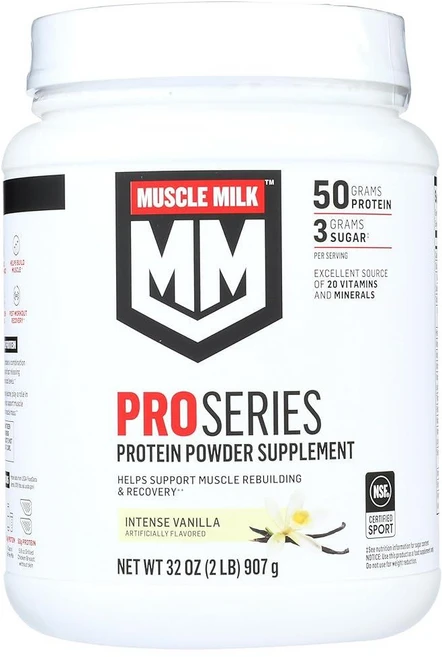 Muscle Milk Powder Pro 시리즈 단백질 50g 인텐스 바닐라 0.9kg(2파운드), Muscle Milk Powder Pro 시리즈, 단백, 1개, 907g - 쿠팡