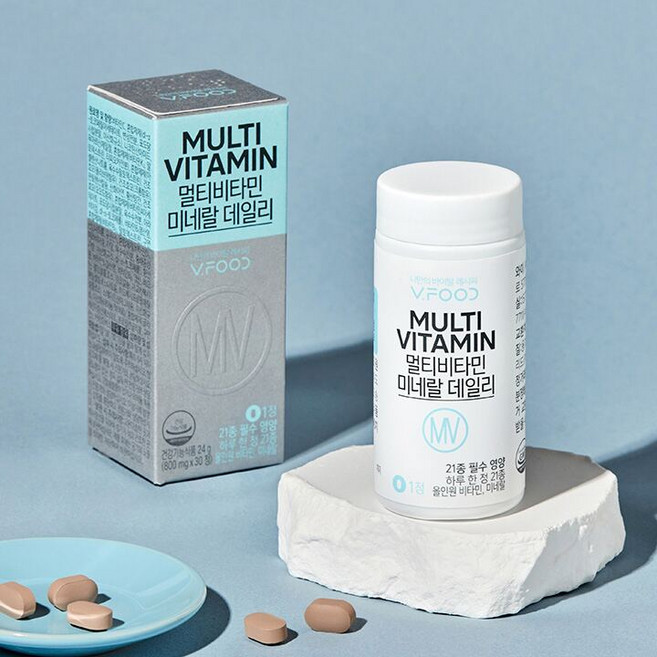 한국야쿠르트 HY 브이푸드 멀티비타민미네랄 데일리, 1박스, 30정