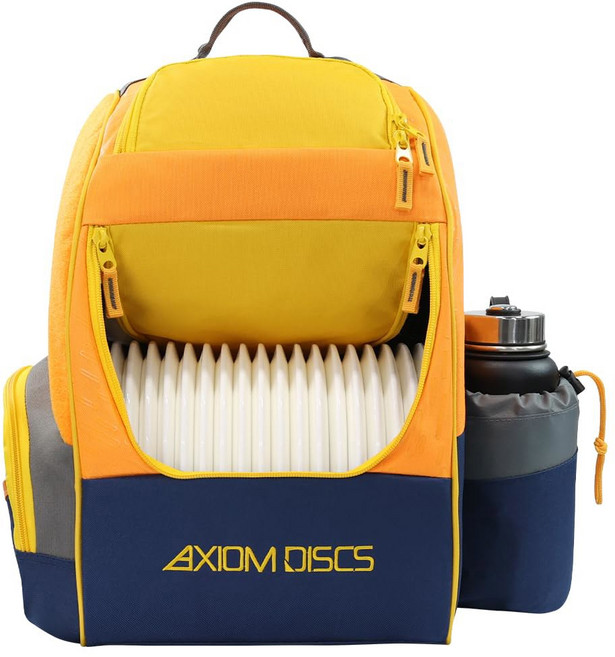 액시엄 디스크 셔틀 골프 백팩 가방 스타일과 색상, Yellow Ochre/Orange, With Velcro Side Panel