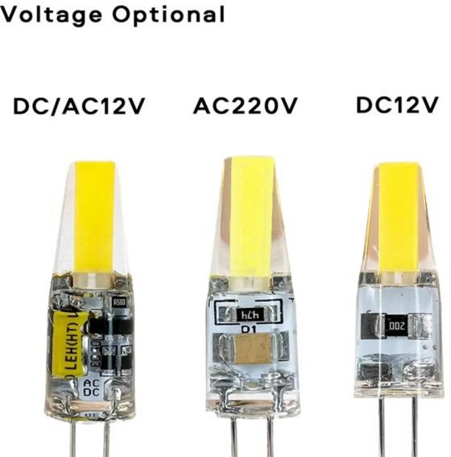 촛불 전구 캔들 필라멘트 미니 LED COB 램프 밝기 조절 가능 AC DC 12V 220V 라이트 교체 45W 할로겐 샹들리에 스포트라이트 화이트 10x 6W