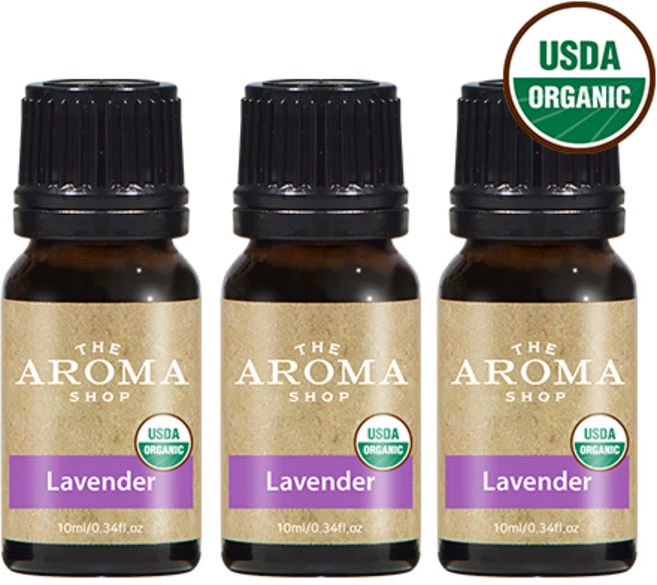 더아로마샵 USDA 유기농 에센셜오일 디퓨저 아로마테라피 숙면 힐링, 3개, 10ml, 라벤더 유기농 에센셜오일 - 쿠팡