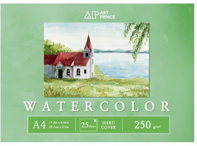 두성 아트프린스 워터컬러 수채화용 무선 스케치북 250g W08, A4, 25매, 1개