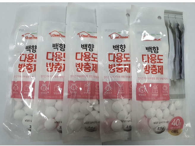 백향 다용도 방충제 40정 5팩 방충 방향 악취제거, 알약40정 5팩, 1개