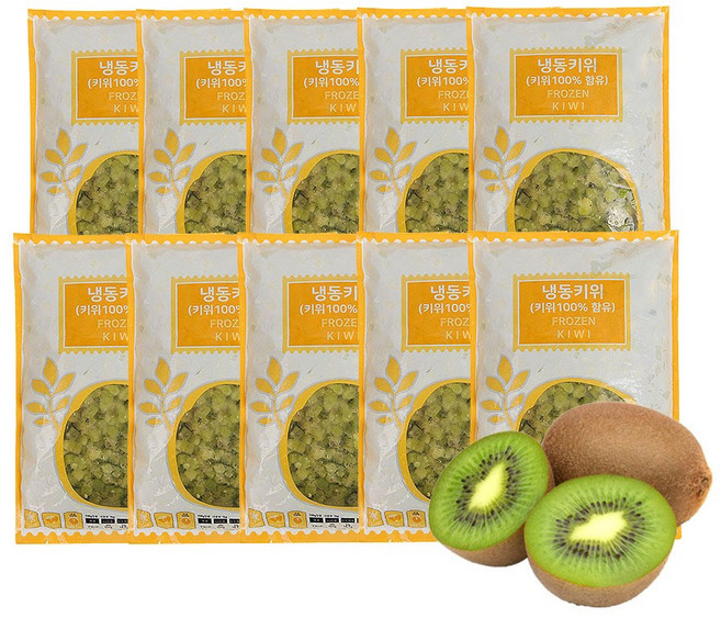 산들네이처 키위 냉동키위 냉동과일 키위드레싱 키위주스 10kg (1kg x 10봉), 10개, 1kg