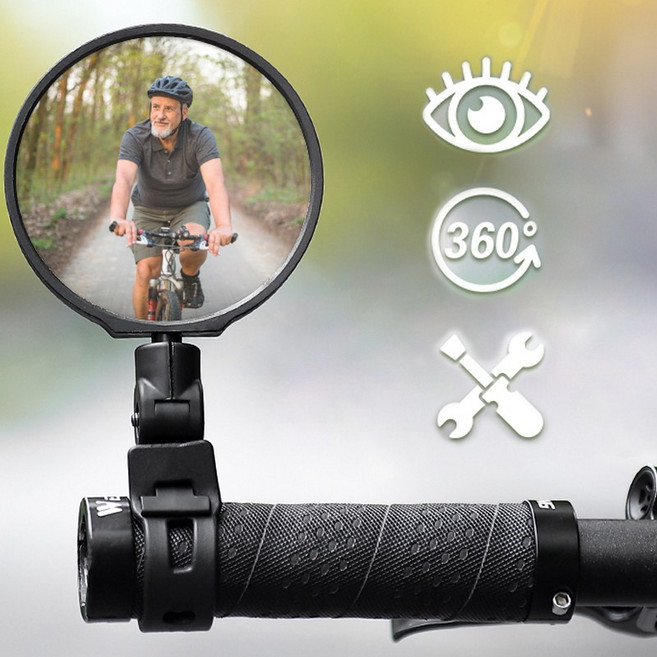 시그니처베이지 웨스트바이킹 로드 자전거 거울 후사경 사이드 백 미러 YPZ043, 1개, 블랙