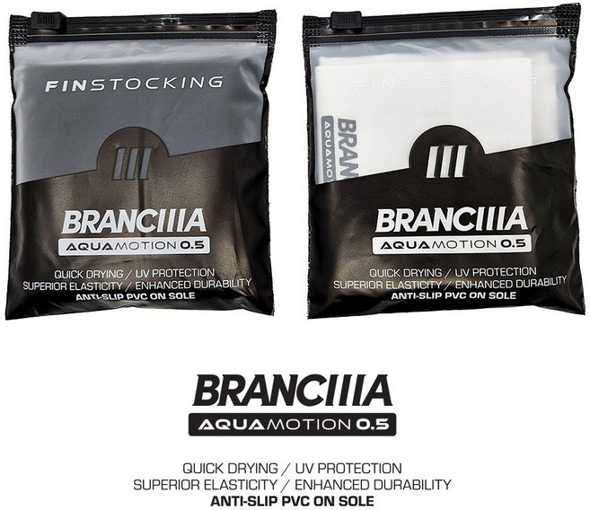 [브랑키아] 아쿠아모션 0.5mm 핀스타킹 프리다이빙 스노클링 스쿠버 다이빙 5개 묶음, 블랙 3EA + 화이트 2EA