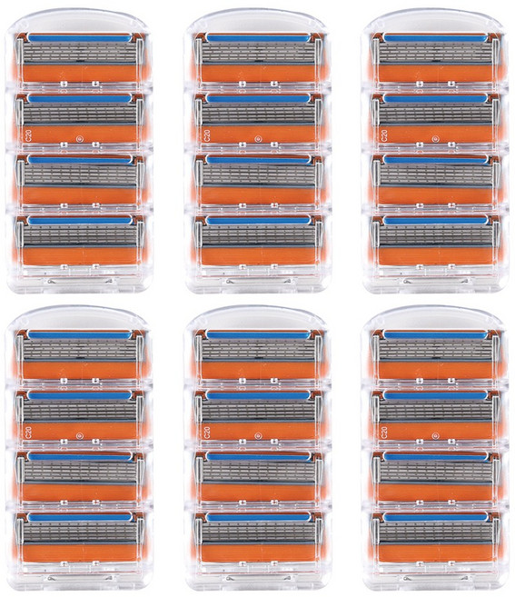 비브랜드 5중 면도날 질레트 퓨전 호환, 4개입, 6개