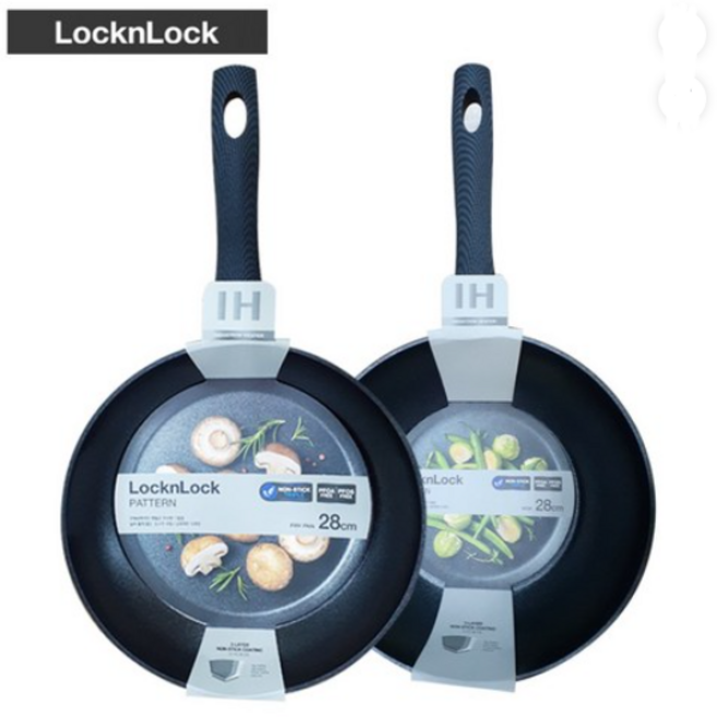 락앤락 패턴 프라이팬 IH 후라이팬 28cm+웍 28cm 인덕션 가스레인지 겸용, 블랙, 1개