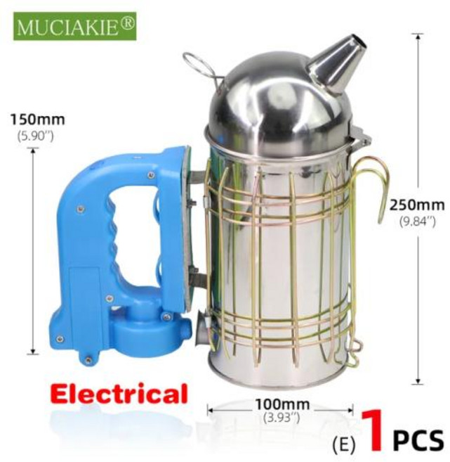 양봉스모커 훈연기 1 pc 스테인레스 스틸 꿀벌 하이브 흡연자 열 차폐 아연 도금 시트 양봉 도구 송신기 키트 연기 분무기, 1개