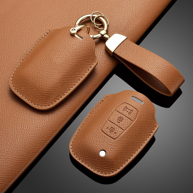 카로카 쌍용 호환 가죽 키케이스 키커버 티볼리 코란도 렉스턴 토레스 무쏘, S-1, 브라운