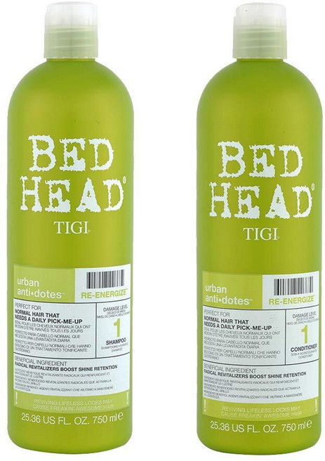 티지 TIGI - BedHead Urban anti+dotes Level 1 Re-Energize 샴푸 & 컨디셔너 트윈 듀오 2x 750ml 제작 137552