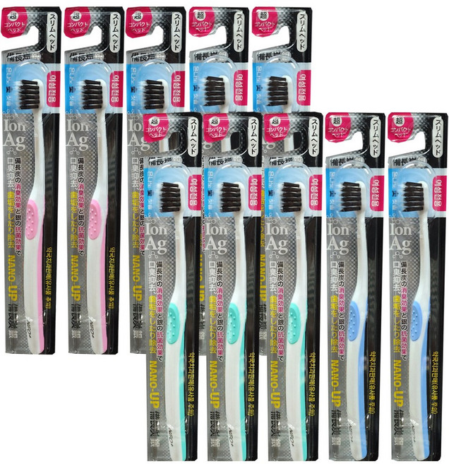 태산 비장탄(숯) 은 칫솔 여성용, 1개입, 10개