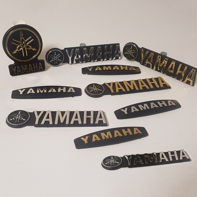 야마하 YAMAHA 로고 3D 크롬 스티커 3 Type YAMAHA차량 호환용, 3, 골드, 1개