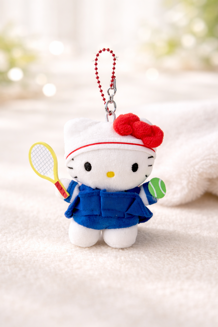 산리오 정품 테니스 키링 4종 포챠코 마이멜로디 쿠로미 헬로키티 가방 키홀더 12cm