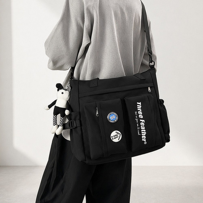 티니플럼모드 남녀공용 펜던트 캐주얼 메신저백