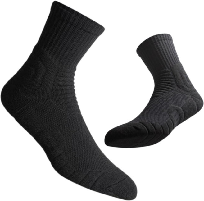 허밍 발목 보호 양말 압박 보호대 축구 풋살 런닝 등산 배드민턴, 블랙