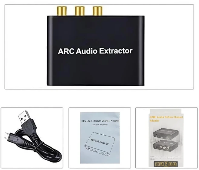 HDMI ARC 오디오 추출기 DAC L/R 동축 SPDIF 잭 TV 용 섬유 RCA 3.5mm 헤드폰 리턴 채널 변환기, 01 ARC Audio Extractor