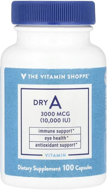 몸관리하세요 겨울입니다 The Vitamin Shoppe 건조 A 3000mcg(10000IU) 캡슐 100정 특별관리진행, TheVitaminShoppe건조A3000mcg1000, 1개 - 쿠팡