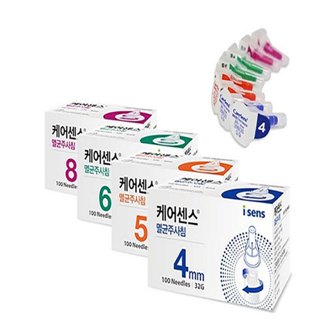 케어센스 인슐린 펜니들 멸균주사 혈당침 5mm 32G, 1개, 100개입