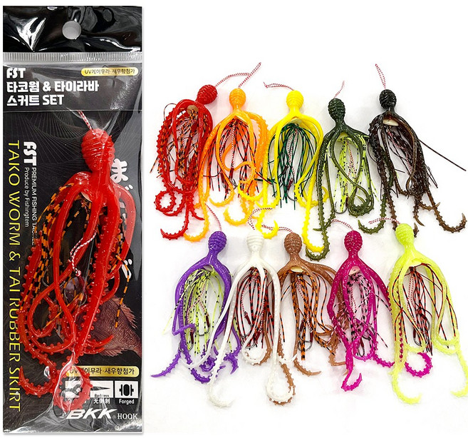 타코웜 타이라바 스커트 참돔 낚시 채비 세트, 콜라펄&콜라Z, 4세트, 1개입
