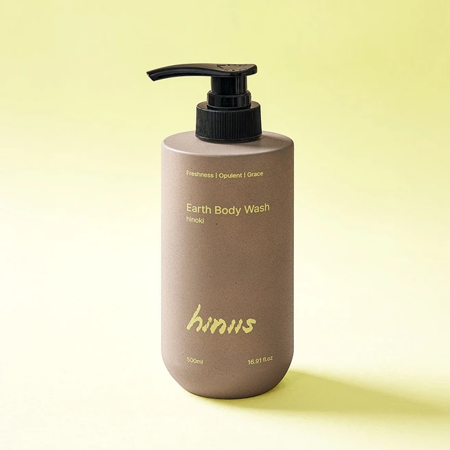 [hiniis 공식 정품] 히니스 어스 바디 워시(500ml) 편백수45% 편백오일 PH약산성 탄력보습 저자극 바디클렌저, 1개, 500ml - 쿠팡